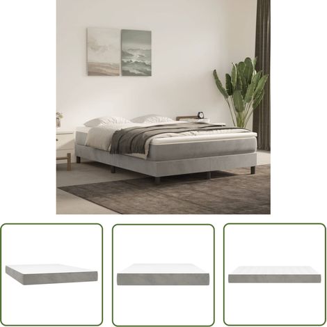 The Living Store Matelas de lit à ressorts ensachés Gris clair 140x200x20 cm - Matelas À Ressorts Ensachés - Matelas Moelleux - Matelas Double - Matelas Gris - Literie (1/5)