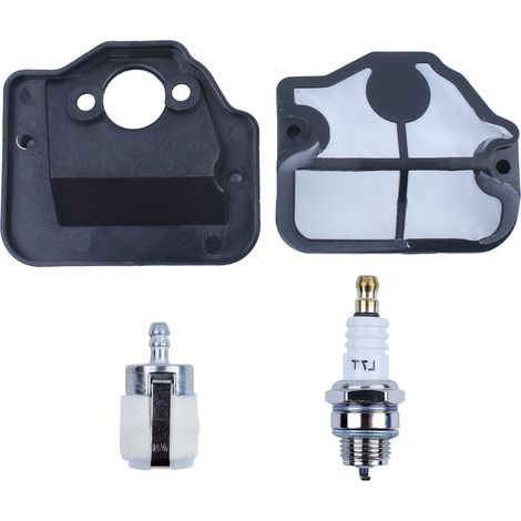 Kit filtre à air et carburant et bougie compatible avec Husqvarna 136 137 141 142 36 41 pour tronçonneuse, filtre à carburant, filtre à air, bougie. (1/5)