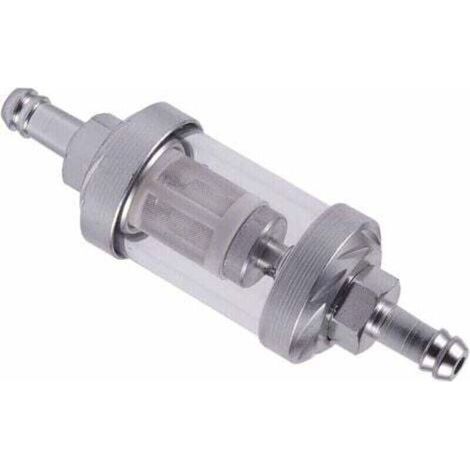 Universeller, verchromter Glasfilter für Benzin- und Dieselmotoren, 8 mm, silberfarben (1/4)