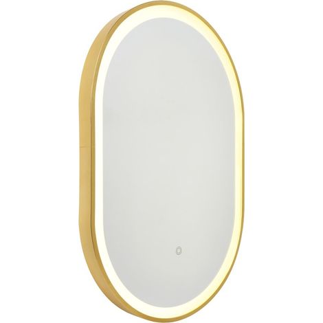 Litecraft Aves Bathroom 20W LED Mirror Light With Touch Control & Demist - Satin Brass (1/5)