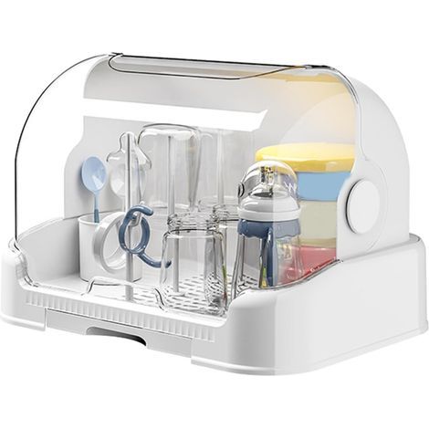 Aufbewahrungsbox für Babyflaschen, Babyflaschen-Trockenständer mit Deckel, Flaschenhalter, Flaschen-Trockenständer, Aufbewahrungsbox für Babyflaschen, Aufbewahrungsbox für Kleinkinderflaschen (1/5)