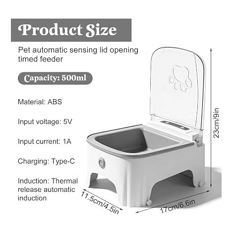 Distributeur Automatique De Nourriture pour Chats: Mangeoires Automatiques pour Animal De Compagnie, Distributeur Croquettes Chat avec Minuterie Et Poche De Glace pour Petits Moyens Animaux (1/4)