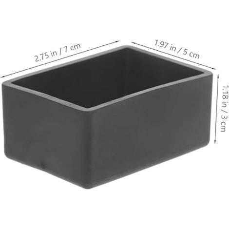 Lot de 8 housses de pieds de meubles rectangulaires en PVC noir 70 mm x 40 mm pour pieds de chaise minimisant la friction et le bruit pour les environnements éducatifs et de travail (1/5)