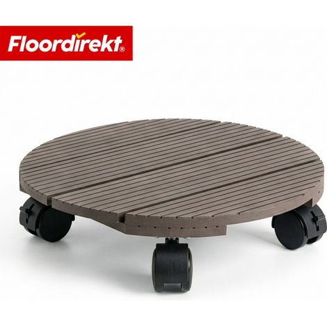 WPC-Pflanzenroller Countess Rolluntersetzer Ø 30 cm 4 Lenkrollen 360° & Feststellbremse bis 80 kg belastbar