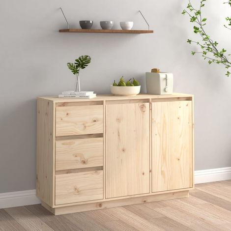 Buffet, Meuble de Rangement, Armoire de Cuisine 111x34x75 cm Bois massif de pin RDS3685 (1/5)