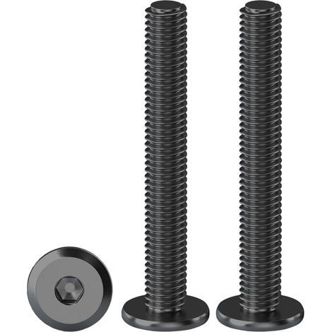Sechskant-Flachkopfschrauben, 20er-Pack, schwarze Flansch-Sechskantschrauben, M5 x 50 mm, Edelstahl A2 V2A, Vollgewinde (1/5)
