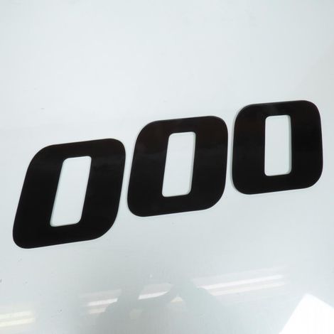 3 autocollant stickers numéro de course adhésif chiffre 0 noir