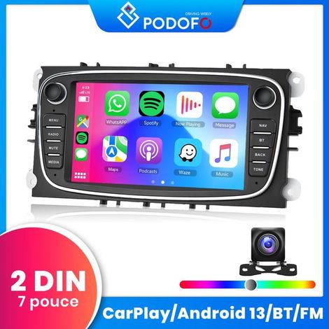 Autoradio 2+32G Android 11 pour Ford Focus/Ford Mondeo/S-max/Galaxy/Focus avec Wireless Carplay Android Auto 7 pouces Bluetooth GPS (1/5)