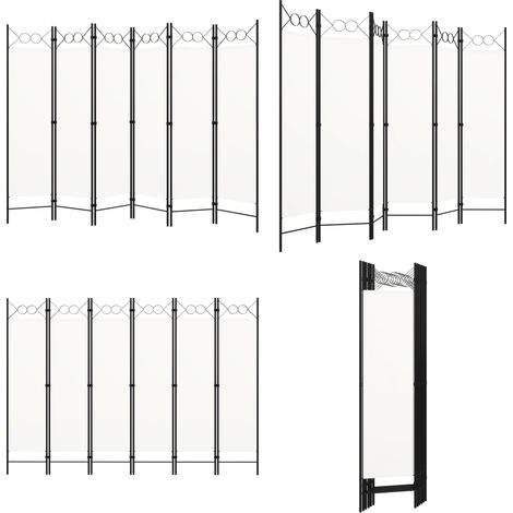 6-tlg. Raumteiler Weiß 240x180 cm - Raumteiler - Zimmerabtrennung - Sichtschutz - Dekorationsartikel - Weißes Möbelstück - Home & Living (1/5)