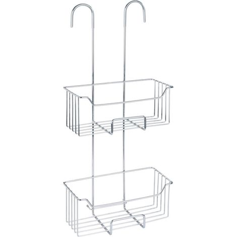 Wenko – Étagère de douche suspendue Milo – Acier inoxydable antirouille – Installation sans perçage – Dimensions 25x55x14 cm (1/5)