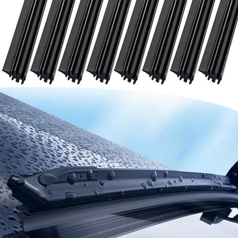 8x Caoutchouc Balai Essuie-Glace Universel 800mm Silicone Noir Coupe sur Mesure (1/5)