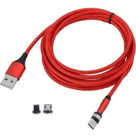 AL02363-ZJCHAO Câble de charge 3 en 1 3 en 1 tournez le câble de charge magnétique Micro USB chargeur rapide pour téléphone portabl (1/4)