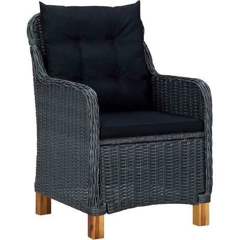 Maison Exclusive - Gartenstühle mit Kissen 2 Stk. Poly Rattan Dun (1/5)