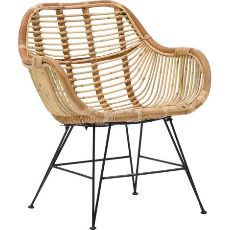 Fauteuil rotin pieds compas Rattan (1/5)