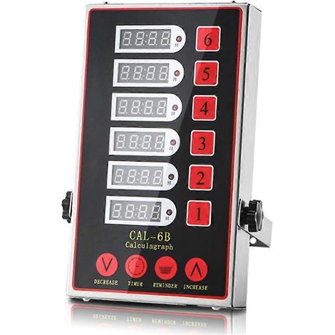 6 channel numérique cuisine minuteur 220v inox countdown avec alarming pour cuisson tasks eu plug (1/5)