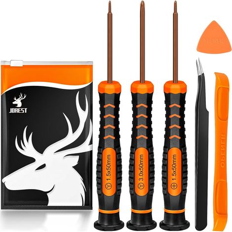Tournevis Kit pour Switch, 6Pcs Demontage Set avec Triwing Y00,Y1,Phillips PH000, Pince à Epiler, Pied de Biche, Triangle Pry, pour Switch Lite, Joycon Controller, Wii (1/5)