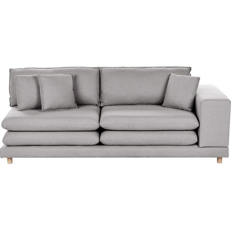 Sofa 2 Seater HEDEN Fabric Grey with Cushion (1/5)