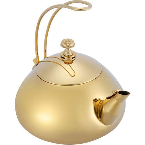 Classic 1.5L Stainless Steel Teapot with Gold Loose Leaf Tea Filter (1/4)