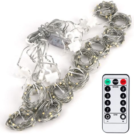 Guirlande lumineuse plate multifonctionnelle 33,8 m avec télécommande et port USB, fil de cuivre, guirlande lumineuse décorative pour Noël et les fêtes, lumière blanche chaude. (1/5)