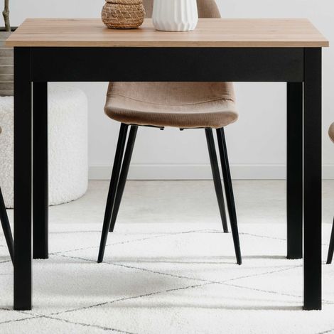 Table a Manger CAPRI - Chene Artisan & Noir - Carré - 4 personnes - 90 x 67 x 76 cm (1/5)