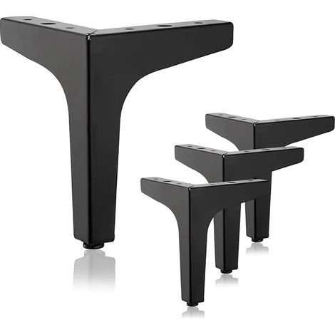 Black Furniture Legs, 15 cm, Metal Coffee Table Load up to 500 kg, Triangle Shape Bathroom Sofas, Cabinets, Sideboards (1/3)