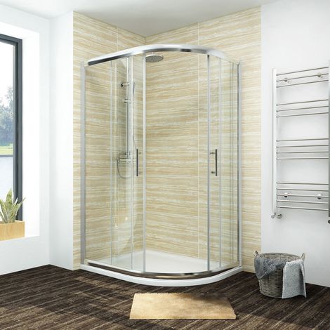 ELEGANT Right Quadrant Shower Cabin 1000 x 800 mm Framed Corner Bathroom Sliding Shower Door with Base Tray and Free Waste Trap (1/5)