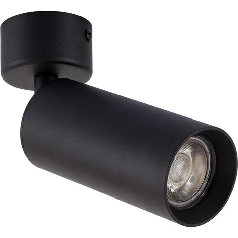 Foco Portalámparas Aluminio para Bombillas GU10 Cuarzo Negro