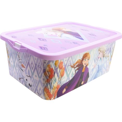 Boîte de Rangement Enfant avec Couvercle Click 13 Litres - Organisateur Jouets Plastique Résistant pour Chambre (1/5)