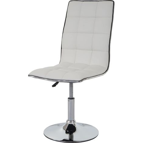 6x chaise de salle à manger HWC-C41, fauteuil, similicuir - blanc