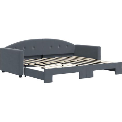 Maison Exclusive - Tagesbett Ausziehbar Dunkelgrau 90x190 cm Samt