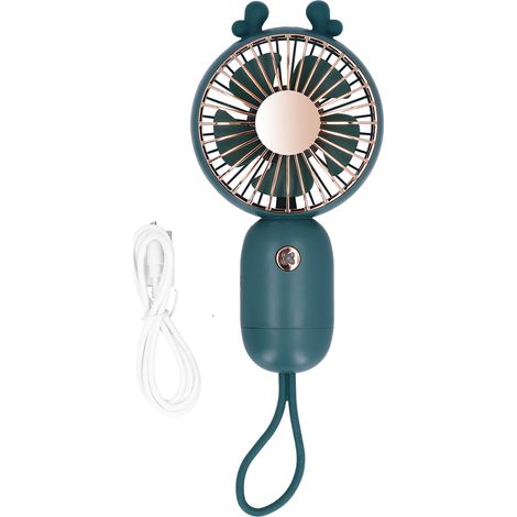 Ventilateur USB portable silencieux réglable pour école extérieur maison bureau - Vert noirâtre