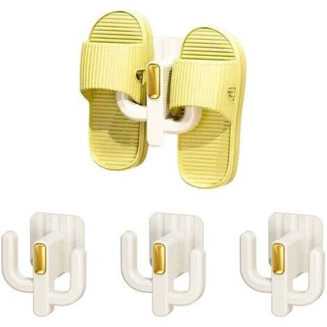 Lot de 4 étagères à chaussures murales - Organisateur de chaussures suspendu de qualité supérieure avec supports adhésifs, porte-chaussures avec crochets pour ranger les pantoufles (1/4)
