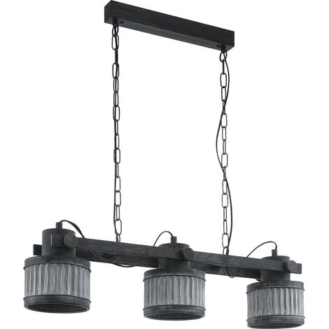 Suspension luminaire Turrock, lustre chambre vintage et industriel à 3 (1/5)