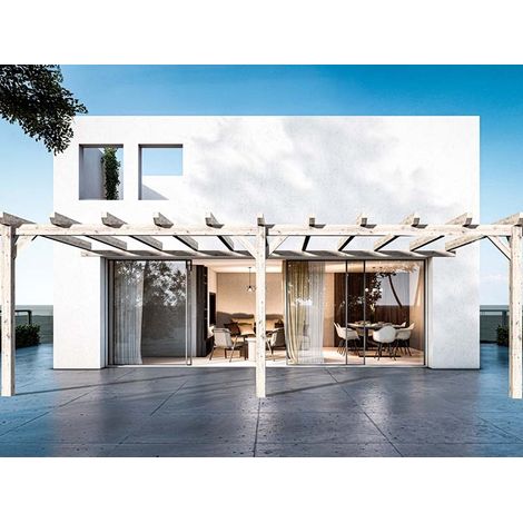 Pérgola madera laminada adosada Sevilla Maderland 500x400 xm (1/3)