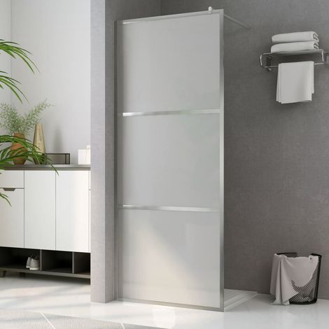 Paroi de douche à l'italienne Paroi de baignoire à verre ESG dépoli 140x195 cm 98471 (1/5)
