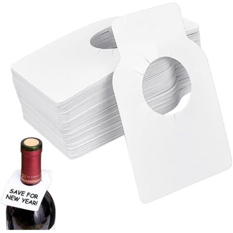 royaluxe-100 Étiquette de Cave à Vin Étiquettes de Bouteille de Vin Étiquettes Réutilisables Vin Étiquettes Bouteille Vin Étiquette Goulot Bouteille Vin Blanche pour Bouteille de Vin et Caves