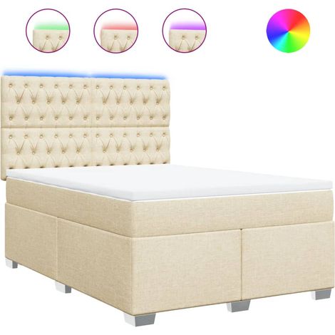Maison Exclusive - Boxspringbett mit Matratze Creme 140x190 cm St