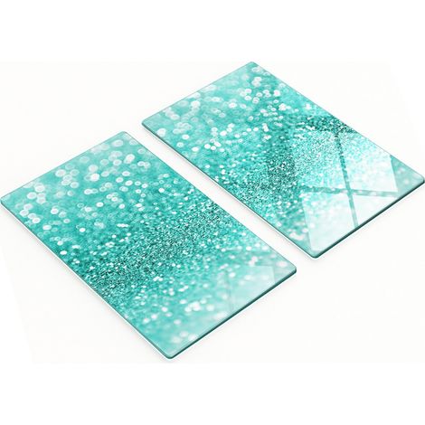 Juego de dos tablas de cocina decorativas de cristal de 2x30x52 cm. (1/5)