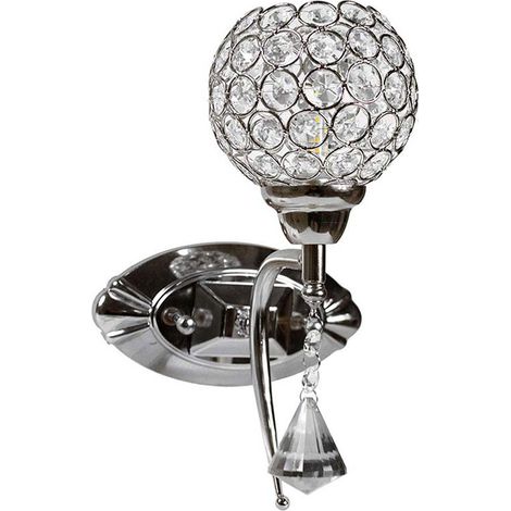 Applique moderno da parete paralume con cristalli in acrilico 1 pendente attacco G9 oro e argento illuminazione lampadario casa Argento (1/3)