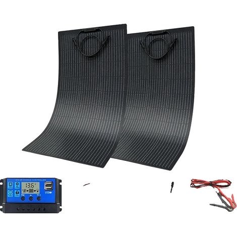 Kit de panneaux solaires, haute efficacité, compatibilité polyvalente, 2PCS 100W avec MPPT (1/2)