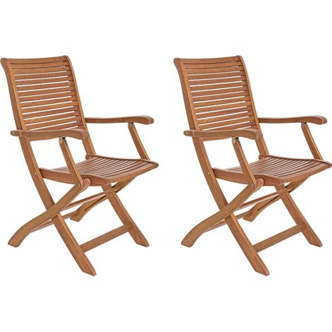 Fauteuils de jardin pliants en acacia (lot de 2) - CANCALE (1/5)