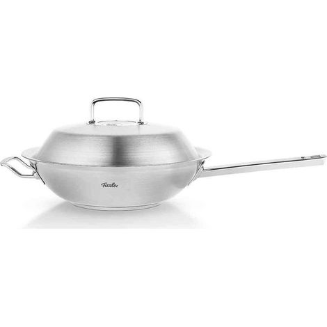 Fissler 084-888-30-000-0 Original-Profi Collection Wok in acciaio inox 30 cm 4,1 litri con coperchio adatto a tutti i piani cottura inclusa induzione colore Acciaio (1/2)