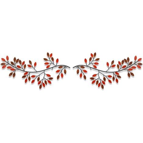 feuilles decoration murale metal, (2Pack) decoration murale decoration anniversaire décoration decoration chambre mariage accessoires intérieure salon maison tableau decoration murale salon (ro (1/5)
