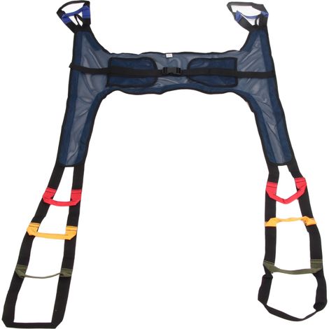 Harnais de transfert rembourré en nylon pour lever et marche, forme H en mesh bleu foncé (1/5)