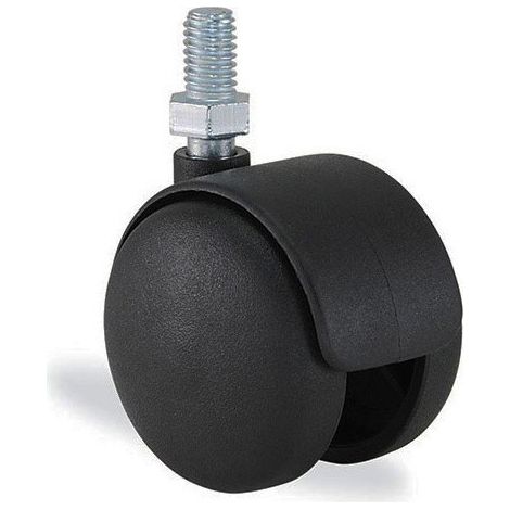 Roulette bureau noir diamètre 35mm charge 15kg tige fileté 13.5mm