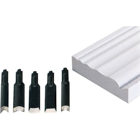 Proxxon – Coffret de 5 lames de rechange pour MGS – Bimétal pour coupe précise – 1 lame en V, 1 grande et 1 petite lame arrondie, 1 lame plate droite et arrondie