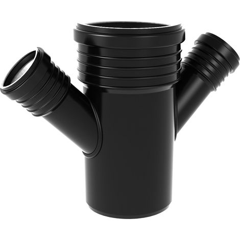 Traverse sanitaire droite PP-HT Sitech Plus 110x50x50/45 pour évacuation interne silencieuse, noire (1/4)