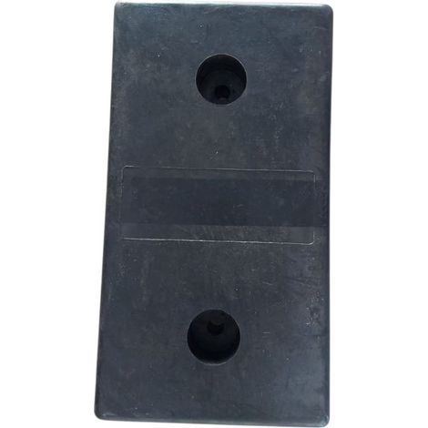 Tampone battisponda paracolpi in gomma misure 450x250x100 2 fori