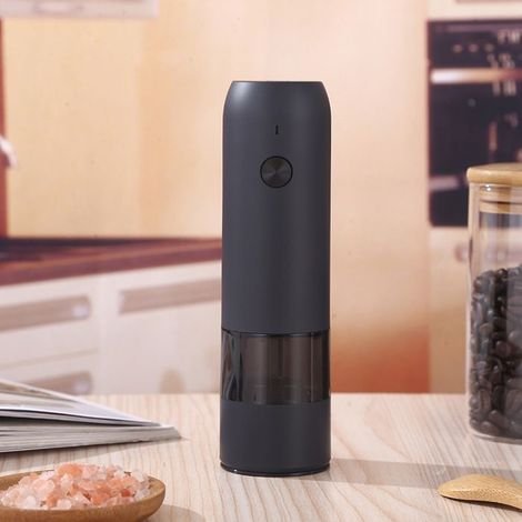 Ensemble de moulin à sel et à poivre électrique - Rechargeable par USB, lumières LED, ensemble de moulin à poivre et à sel autom (1/5)