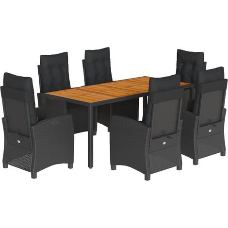 Maison Exclusive - Set de comedor de jardín 7 pzas y cojines ratá (1/5)
